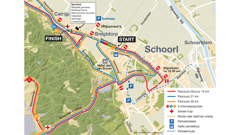 Verkeer in Groet en Schoorl op 12 februari ernstig beperkt door hardloopevenement